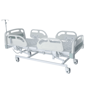 Cama Hospitalaria Eléctrica 4 movimientos con barandillas en ABS