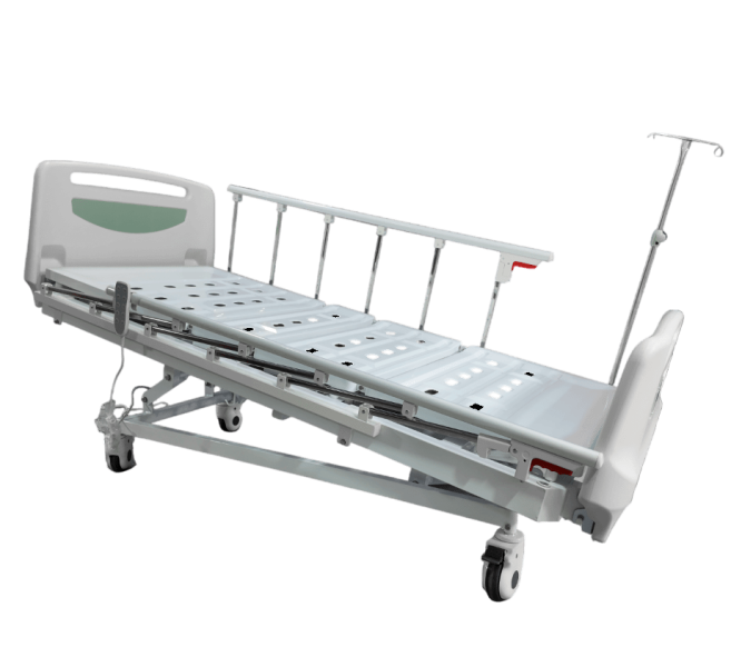 Cama Eléctrica de 5 movimientos con barandas en aluminio