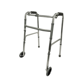 Caminador plegable en aluminio de dos ruedas